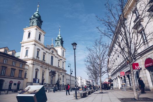 WARSAW, POLAND - March 2018 -Tourist visiting Warsaw.