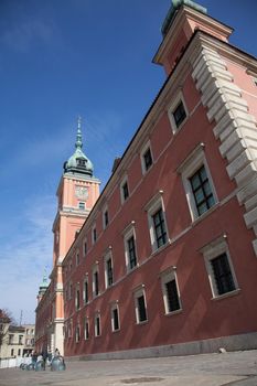 View of the Royal Castle in the Old town - Warsaw - Poland.