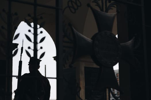 WARSAW, POLAND - Mar, 2018 Guard of honor near Tomb of the Unknown Soldier in Warsaw, Poland.