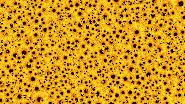 3d illustration - Sunflowers background pattern