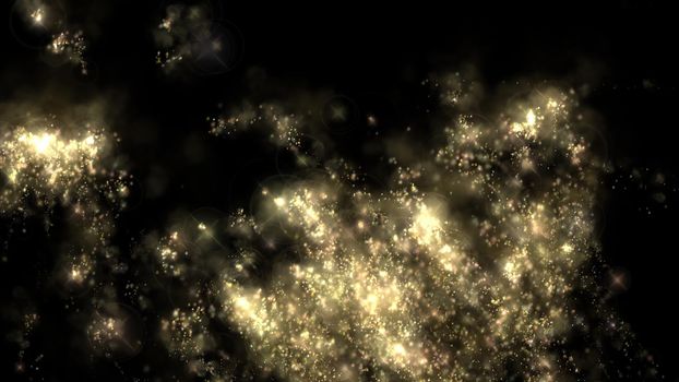 3d illustration - Particle Abstract glitter Cosmic Flares