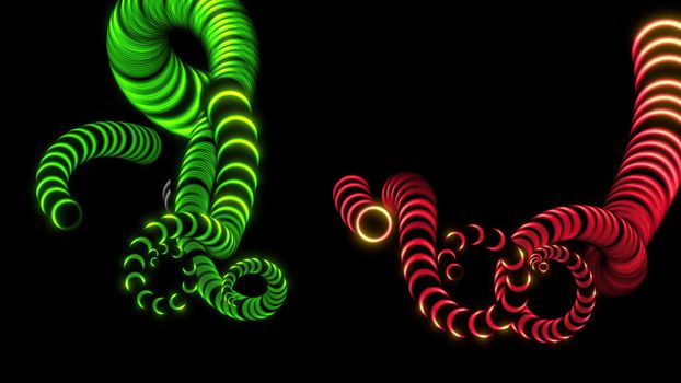 3d illustration - design of Octopus Tentacles on black background