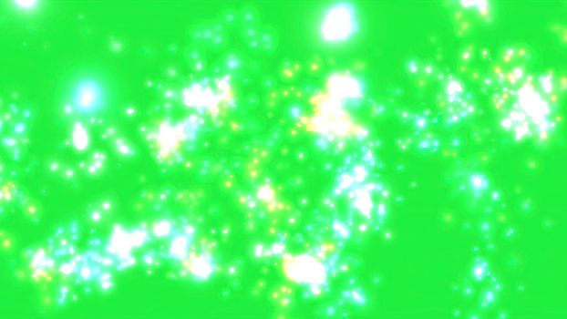 3d illustration - Particle Abstract glitter Cosmic Flares on green screen 