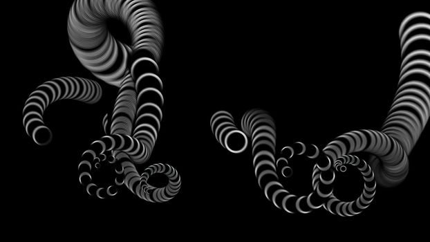 3d illustration - design of Octopus Tentacles on black background