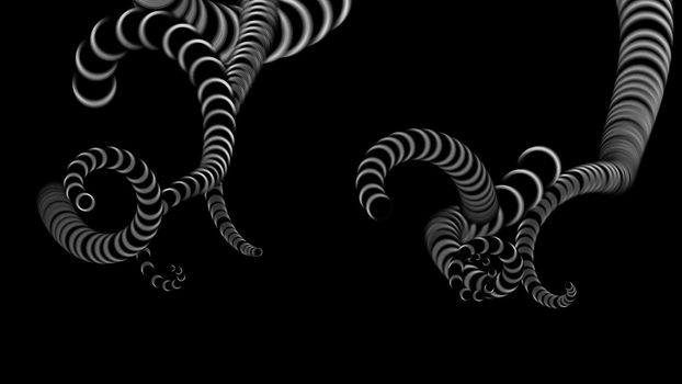 3d illustration - design of Octopus Tentacles on black background