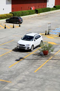 salvador, bahia, brazil - july 20, 2021: vehicles are seen in the parking lot of Salvador Shopping in the city of Salvador.