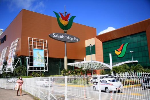 salvador, bahia, brazil - july 20, 2021: facade of Salvador Shopping in the city of Salvador.