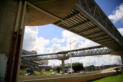 salvador, bahia, brazil - july 20, 2021: pedestrian walkway is seen in the Iguatemi region in the city of Salvador.