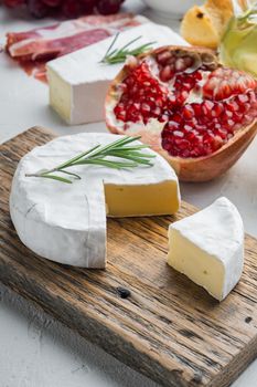 Farm cheese camembert set, on white background