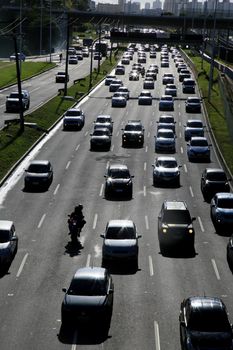 salvador, bahia, brazil - july 20, 2021: vehicles drive on avenida Paralela in the city of Salvador.
