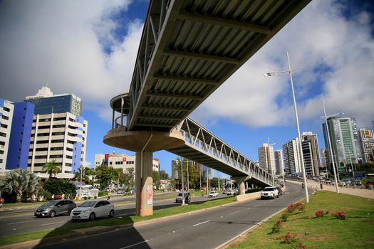 salvador, bahia, brazil - july 20, 2021: pedestrian walkway is seen in the Iguatemi region in the city of Salvador.