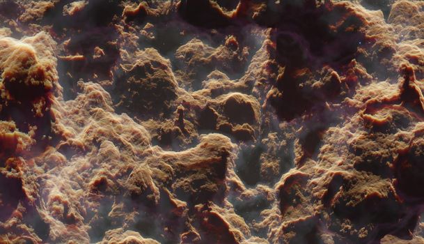 warm color abstract nebula background with stars in background. 3d rendering
