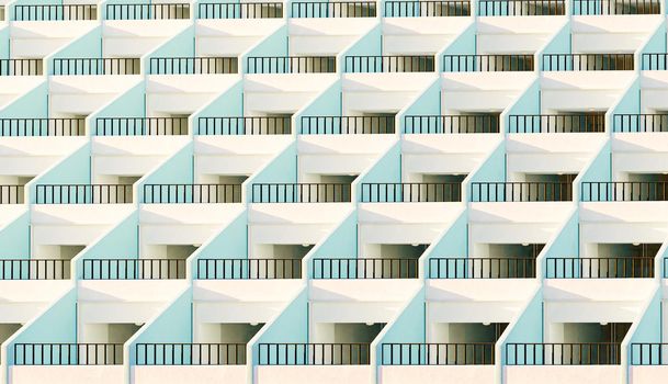 facade of apartments with their terraces