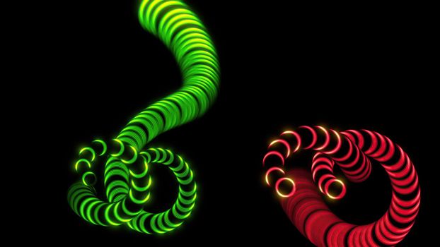 3d illustration - design of Octopus Tentacles on black background