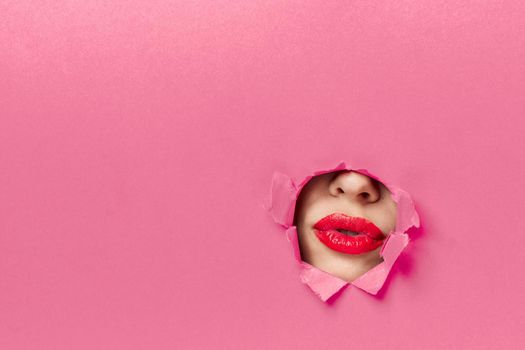 womens lips pink poster glamor lifestyle fashion. High quality photo