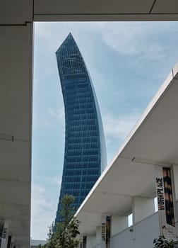 details of modern building - The tower in City Life business & residential district - Milan Italy