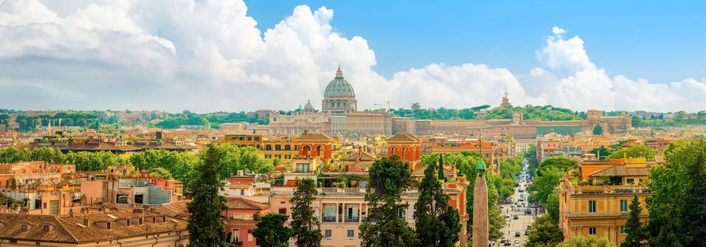 Panorama of Rome on a sunny day