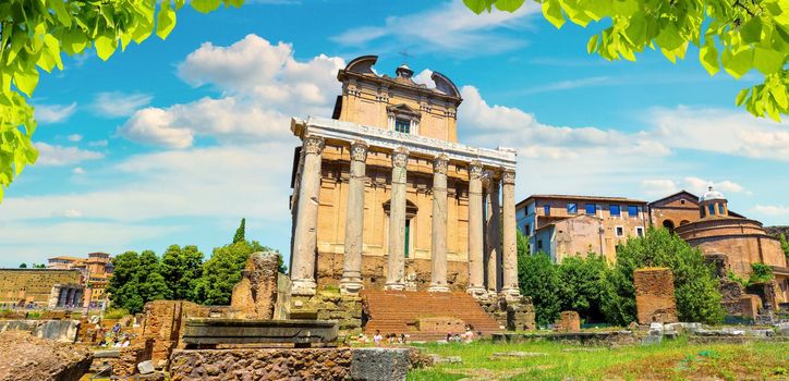 View of the Roman Forum in Rome, Italy