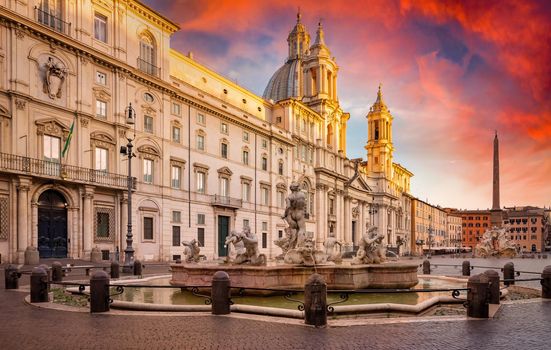 Piazza Navona in the morning, Rome, Italy