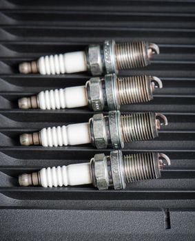 used spark plugs with soot