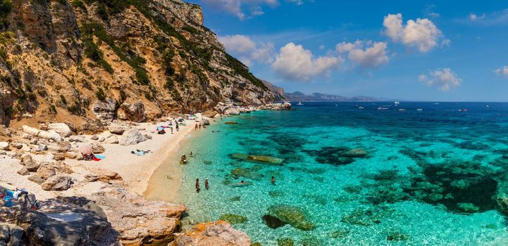 Cala Mariolu beach in Sardinia. Cala Mariolu famous beach. Italy Sardinia Nuoro province National Park of the Bay of Orosei and Gennargentu Cala Mariolu listed as World Heritage. Sardinia, Italy.