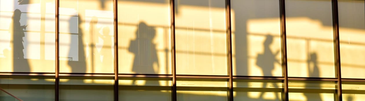 shadow of people walking on the building