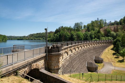 Panoramic image of Lingese Reservoir close to Marienheide, Bergisches Land, Germany