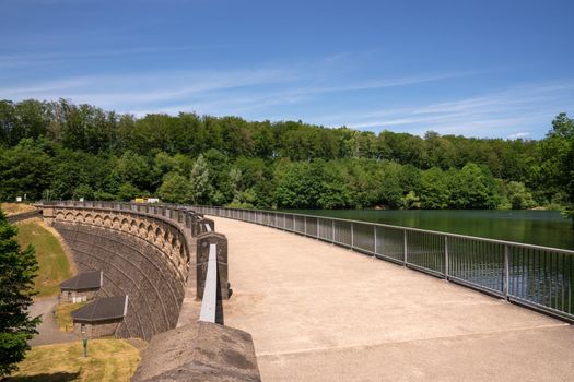 Panoramic image of Lingese Reservoir close to Marienheide, Bergisches Land, Germany