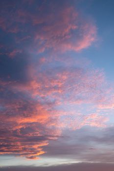 Evening sky with pastel-colored clouds