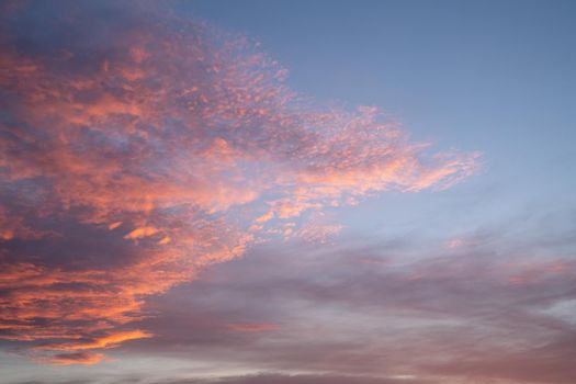 Evening sky with pastel-colored clouds