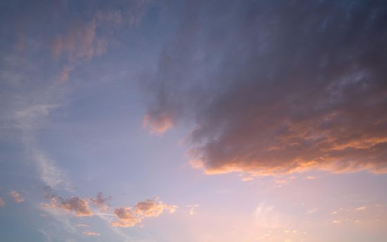 Evening sky with pastel-colored clouds