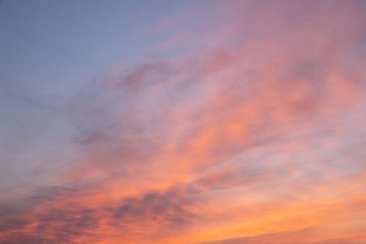 Morning sky with pastel-colored clouds
