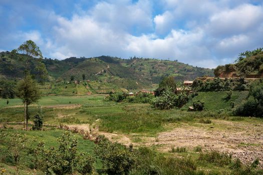 Panoramic image of rural landscape, Uganda