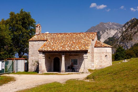 Gemona del Friuli, Italy - September, 12: View of the twelfth century St. Agnes Church