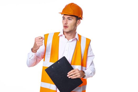 Engineer with documents working form of professionals. High quality photo