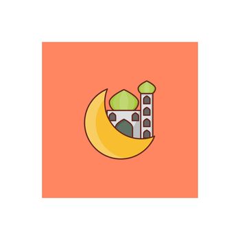 Mosque vector flat color icon