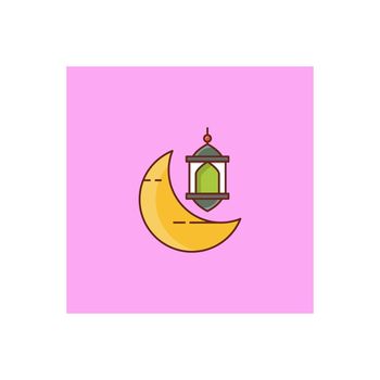 lantern vector flat color icon