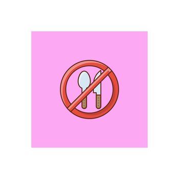 not allowed vector flat color icon