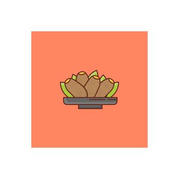 dates vector flat color icon