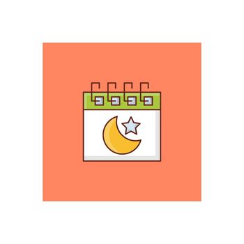 calendar vector flat color icon