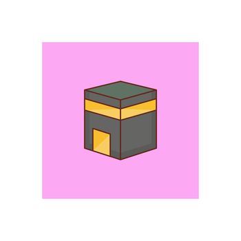 Kaaba vector flat color icon