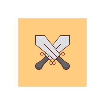 sword vector flat color icon