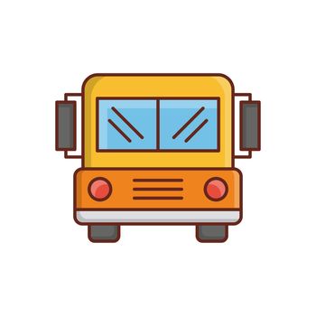 bus Vector illustration on a transparent background. Premium quality symbols. Vector Line Flat color icon for concept and graphic design.