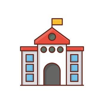 school Vector illustration on a transparent background. Premium quality symbols. Vector Line Flat color icon for concept and graphic design.