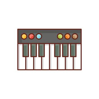 piano Vector illustration on a transparent background. Premium quality symbols. Vector Line Flat color icon for concept and graphic design.