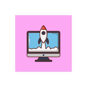 startup vector flat colour icon