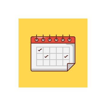 calendar vector flat colour icon