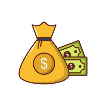 dollar vector flat colour icon