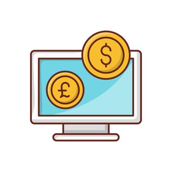 dollar vector flat color icon