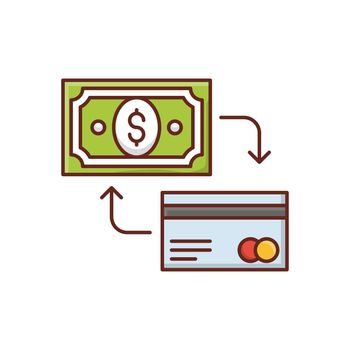 transaction vector flat color icon